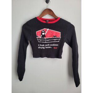 Dolls Kill Emily The Strange Size XS Vintage Y2K Emo Punk Black Red Crop